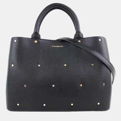 Pre-owned Charriol Black/red Leather Coralie Handbag