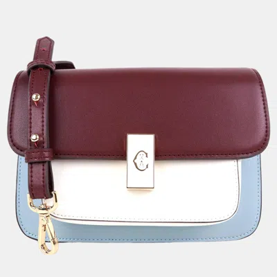 Pre-owned Charriol Blue/cream/bordeaux Leather Le Reve Crossbody Bag In Multicolor