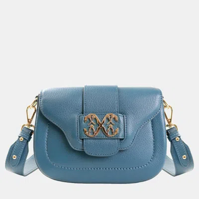 Pre-owned Charriol Bluish Green Leather Marie Olga Crossbody In Blue