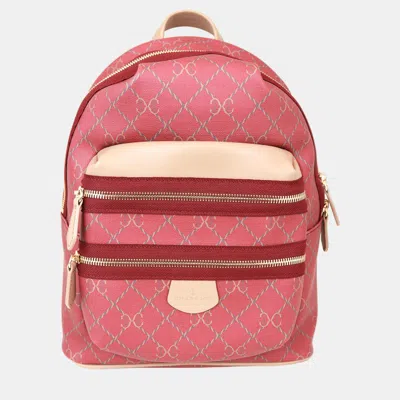 Pre-owned Charriol Bordeaux & Grey Leather Back Pack