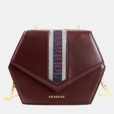Pre-owned Charriol Bordeaux Leather Deauville Crossbody In Burgundy