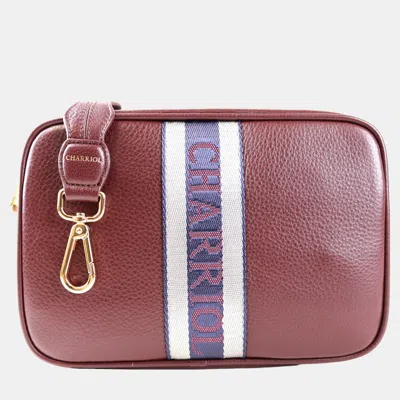 Pre-owned Charriol Bordeaux Leather Deauville Crossbody In Burgundy
