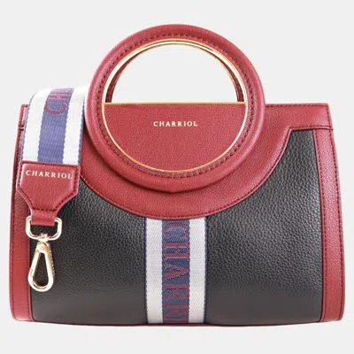 Pre-owned Charriol Bordeaux Leather Deauville Handbag In Burgundy
