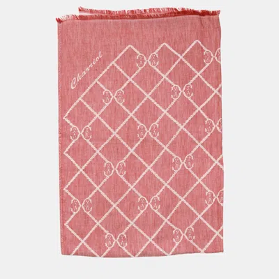 Pre-owned Charriol Bordo & Grey Scarf In Pink