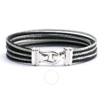 Charriol Brilliant Stainless Steel And Black Pvd Cable Bangle