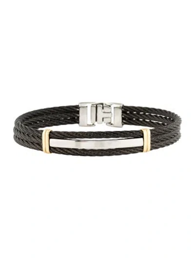 Pre-owned Charriol Cable Tricolor Bracelet, 7.75" In Multi