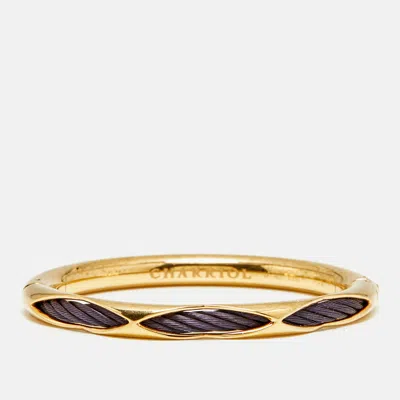 Pre-owned Charriol Celtic Dream Purple Pvd Coated Steel Gold Tone Bracelet M