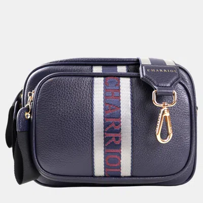 Pre-owned Charriol Dark Blue Leather Deauville Crossbody In Navy Blue