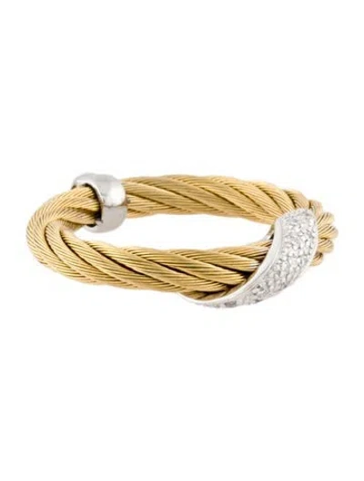 Pre-owned Charriol Diamond Cable Band Ring In Multi