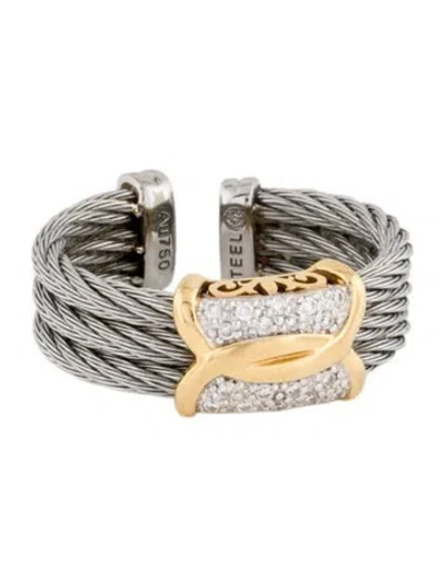 Pre-owned Charriol Diamond Cable Band Ring In Multi