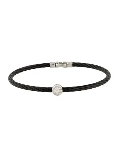 Pre-owned Charriol Diamond Cable Station Bracelet, 7" In Black