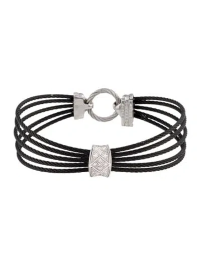 Pre-owned Charriol Diamond Celtic Noir 5 Row Cable Multi-strand Bracelet