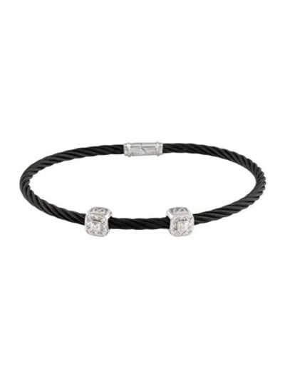 Pre-owned Charriol Diamond Celtic Noir Double Station Bracelet, 7" In Multicolor