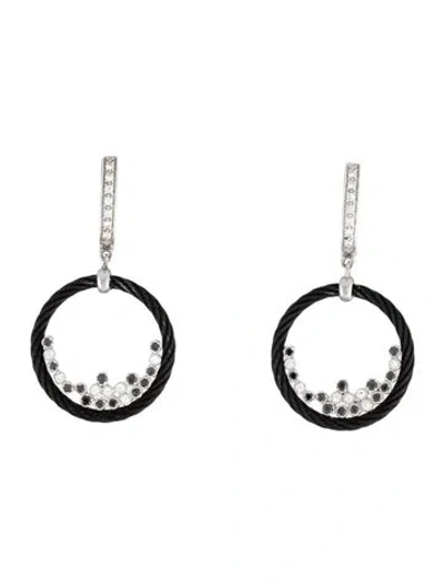 Pre-owned Charriol Diamond Celtic Noir Drop Earrings In Multicolor