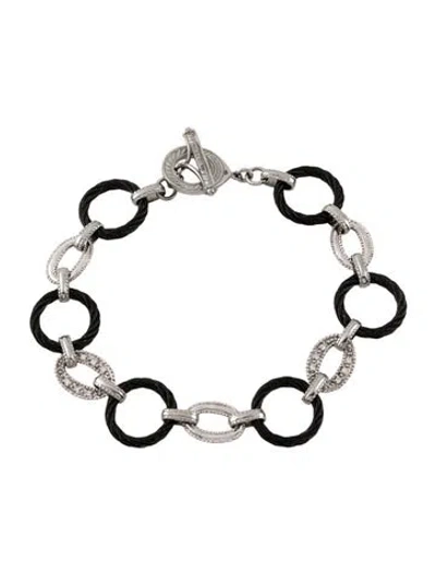 Pre-owned Charriol Diamond Celtic Noir Oval Link Bracelet, 6.5" In Multi