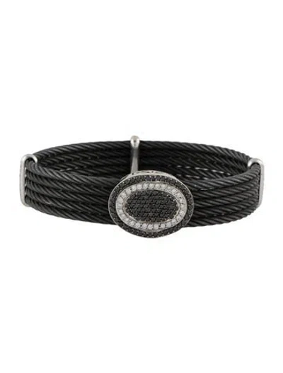 Pre-owned Charriol Diamond Celtic Noir Station Bracelet, 6.5" In Multicolor