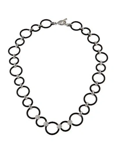 Pre-owned Charriol Diamond Circle Link Necklace, 17.5" In Multi