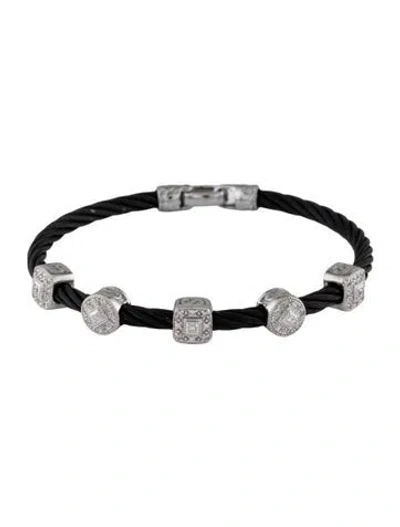 Pre-owned Charriol Diamond Classique Five Station Bracelet, 5.75" In Multicolor