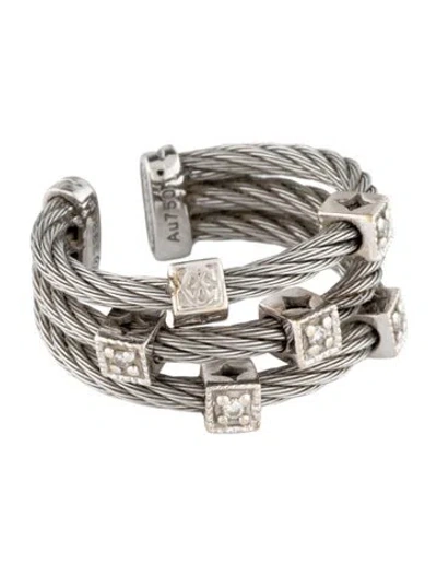 Pre-owned Charriol Diamond Cubestation Cable Ring In Multicolor
