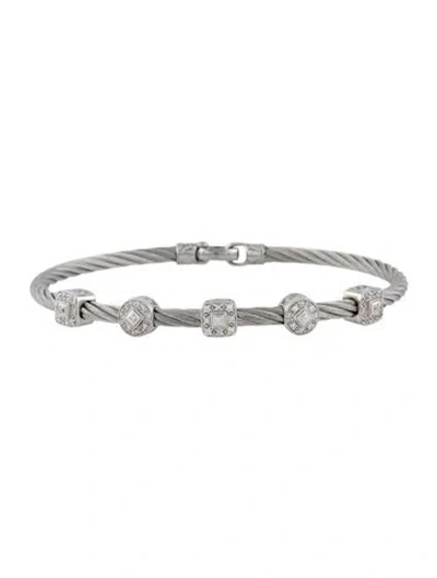 Pre-owned Charriol Diamond Five Station Bracelet, 7" In Multi
