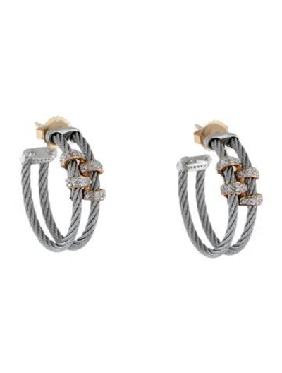 Pre-owned Charriol Diamond Hoop Earrings In Multicolor