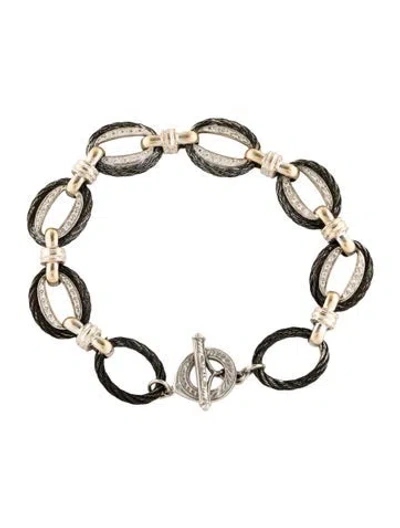 Pre-owned Charriol Diamond Link Bracelet, 7" In Multi