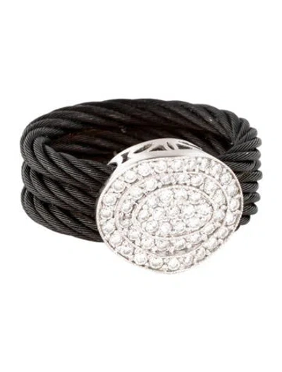 Pre-owned Charriol Diamond Oval Celtic Noir Cocktail Ring In Black