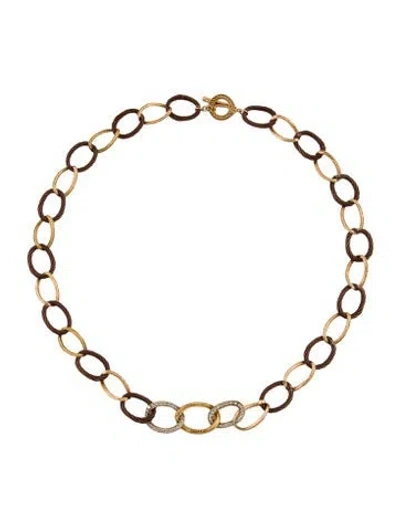 Pre-owned Charriol Diamond Oval Link Station Necklace, 17.5" In Multi