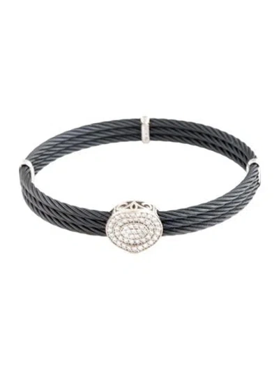 Pre-owned Charriol Diamond Pavé Oval Station Cable Bracelet, 6.75" In Multi