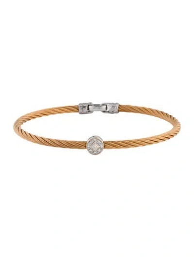 Pre-owned Charriol Diamond Station Cable Bangle Bracelet, 6.75", 6.75" In Multi