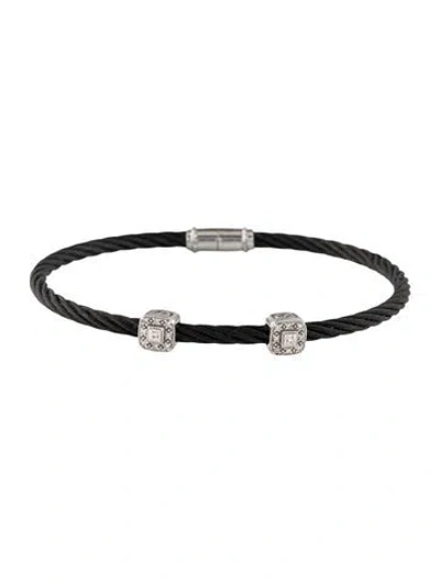 Pre-owned Charriol Diamond Two Station Cable Bracelet, 7.25" In Multi
