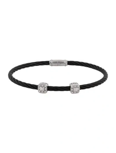 Pre-owned Charriol Diamond Two-station Cable Bracelet, 6.75" In Multicolor