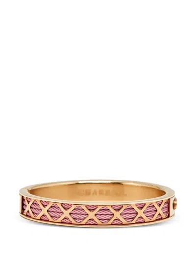 Pre-owned Charriol Forever Lattice Cable Bangle Bracelet In Gold