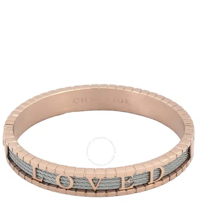 Charriol Forever Loved Stainless Steel Rose Gold Pvd Cable Bangle