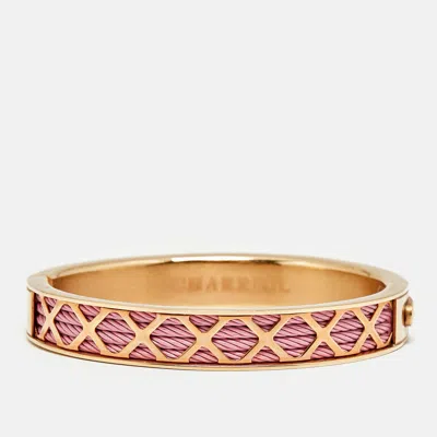 Charriol Forever Pvd Coated Steel Rose Gold Tone Bangle Bracelet In Green