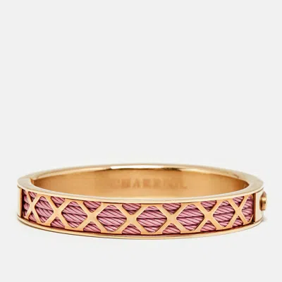 Pre-owned Charriol Forever Pvd Coated Steel Rose Gold Tone Bangle Bracelet M