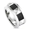CHARRIOL CHARRIOL FOREVER STAINLESS STEEL AND BLACK PVD CABLE BAND RING