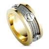 CHARRIOL CHARRIOL FOREVER STAINLESS STEEL AND YELLOW PVD SCREWS CABLE BAND RING