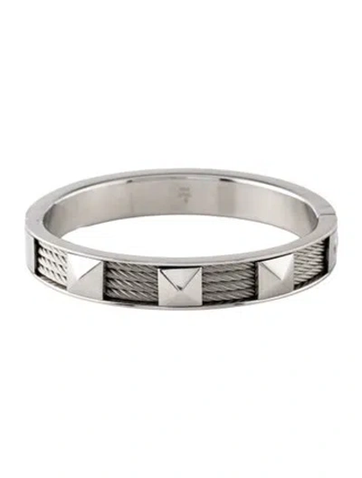 Pre-owned Charriol Forever Stud Hinged Bangle Bracelet, 6.25" In Multicolor
