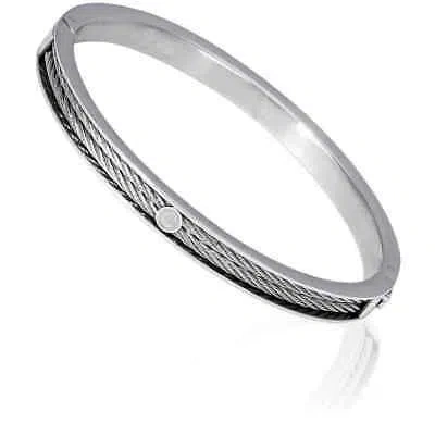 Pre-owned Charriol Forever Thin Stainless Steel Bangle, Size M In Multi