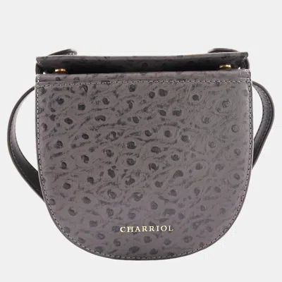Pre-owned Charriol Grey Leather Passion Ostrich Crossbody