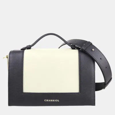 Pre-owned Charriol Light Grey Leather Marina Crossbody In Cream