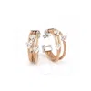 CHARRIOL CHARRIOL MALIA STAINLESS STEEL ROSE GOLD PVD CABLE EARRING WITH WHITE TOPAZ