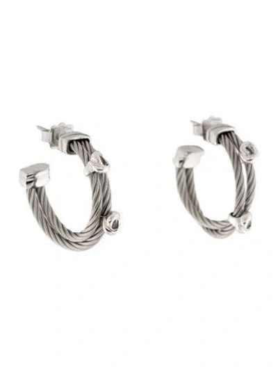 Pre-owned Charriol Malia Topaz Hoop Earrings In Multi