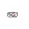 CHARRIOL CHARRIOL MALIA WHITE TOPAZ STAINLESS STEEL CABLE RING WITH ROSE GOLD PLATING
