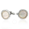 CHARRIOL CHARRIOL MEN'S CUFFLINKS ROUND STEEL WITH WHITE MOTHER OF PEARL