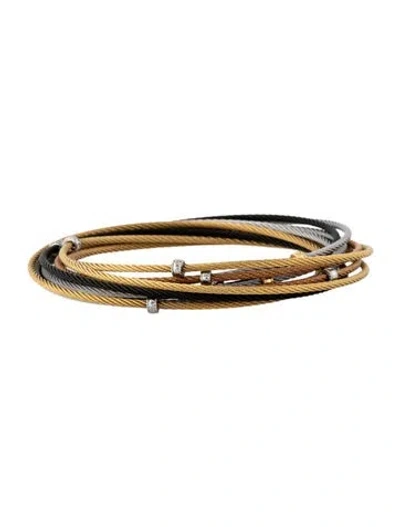 Pre-owned Charriol Multi Color Cable Rolling Bangle Bracelet, 7.25" In Multicolor