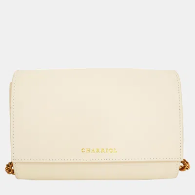 Pre-owned Charriol Offwhite Leather Chameleon Crossbody In Cream