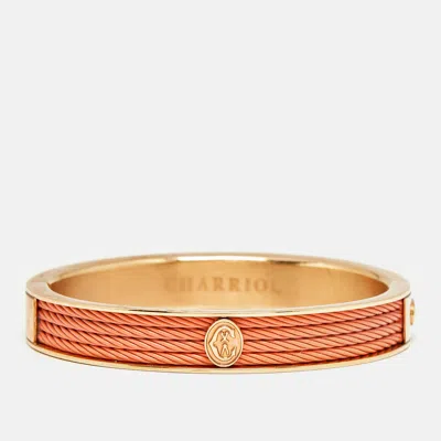 Pre-owned Charriol Orange Pvd Coated Steel Rose Gold Tone Bracelet M