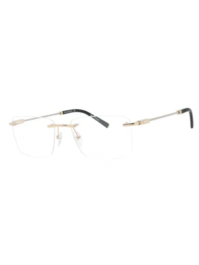 Charriol Pc75063 Rectangular Men's Eyeglasses In Shiny Silver/gold / Clear Lens